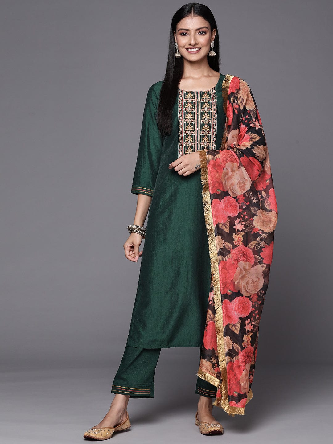 Pista Green Noori Chikankari Anarkali - Thechikanlabel - TheChikanLabel |  Lucknow Chikankari Kurtis & Suits